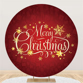 Lofaris Classical Snowflake Merry Christmas Round Backdrop